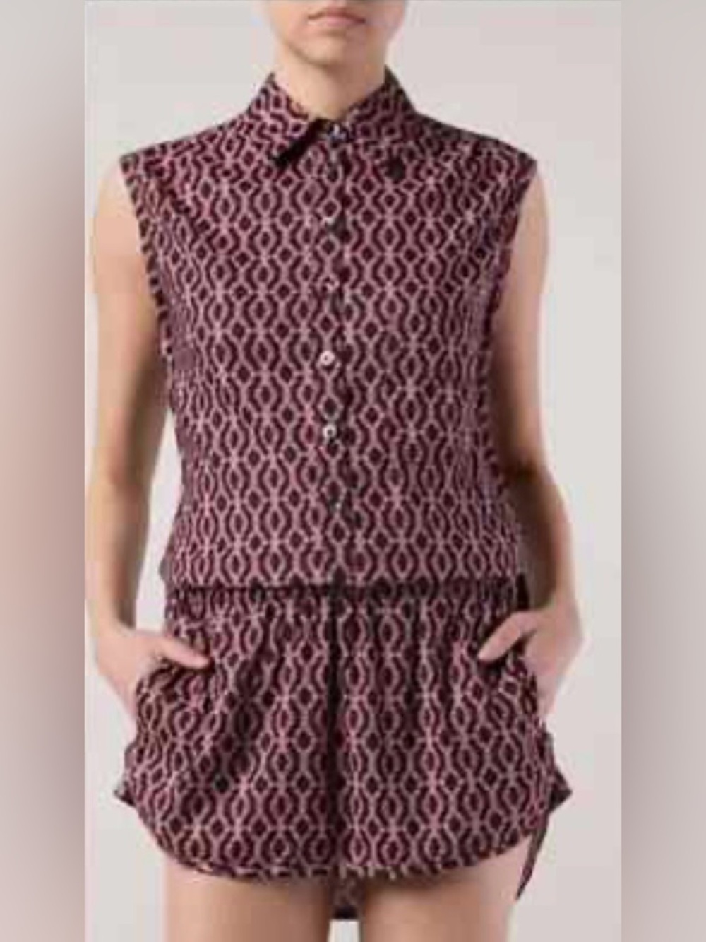 Thakoon Addition geometric pattern romper w pockets size 4